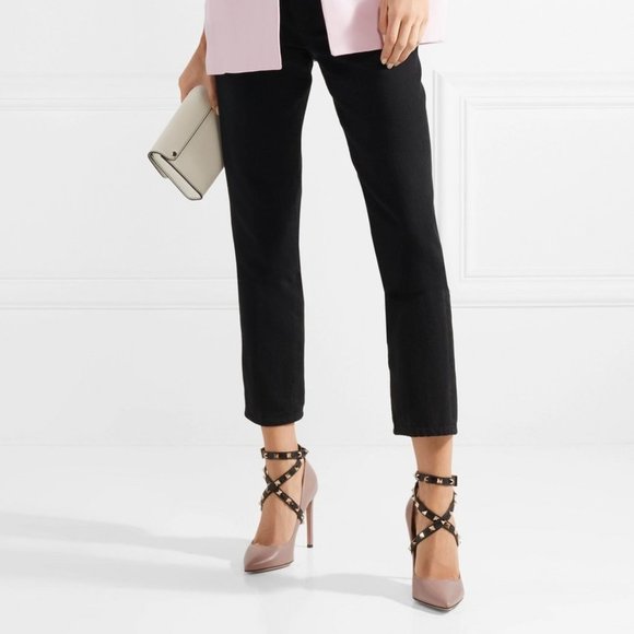 Valentino Rock Studded Ankle Crisscross Heels - Picture 2 of 12